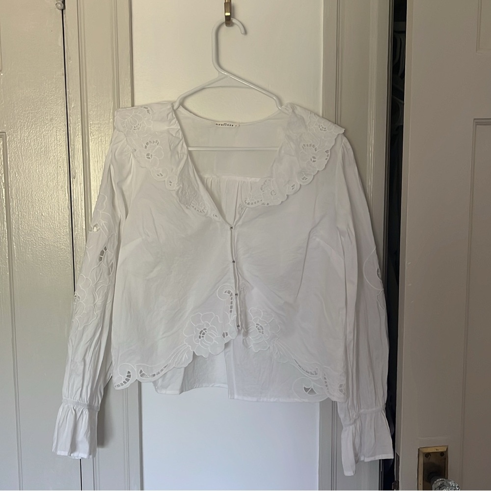 White Eyelet Lace Women's Top